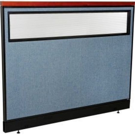 GLOBAL EQUIPMENT Interion    Deluxe Office Partition Panel w/Partial Window   Raceway 60-1/4"W x 47-1/2"H Blue 694768WNBL